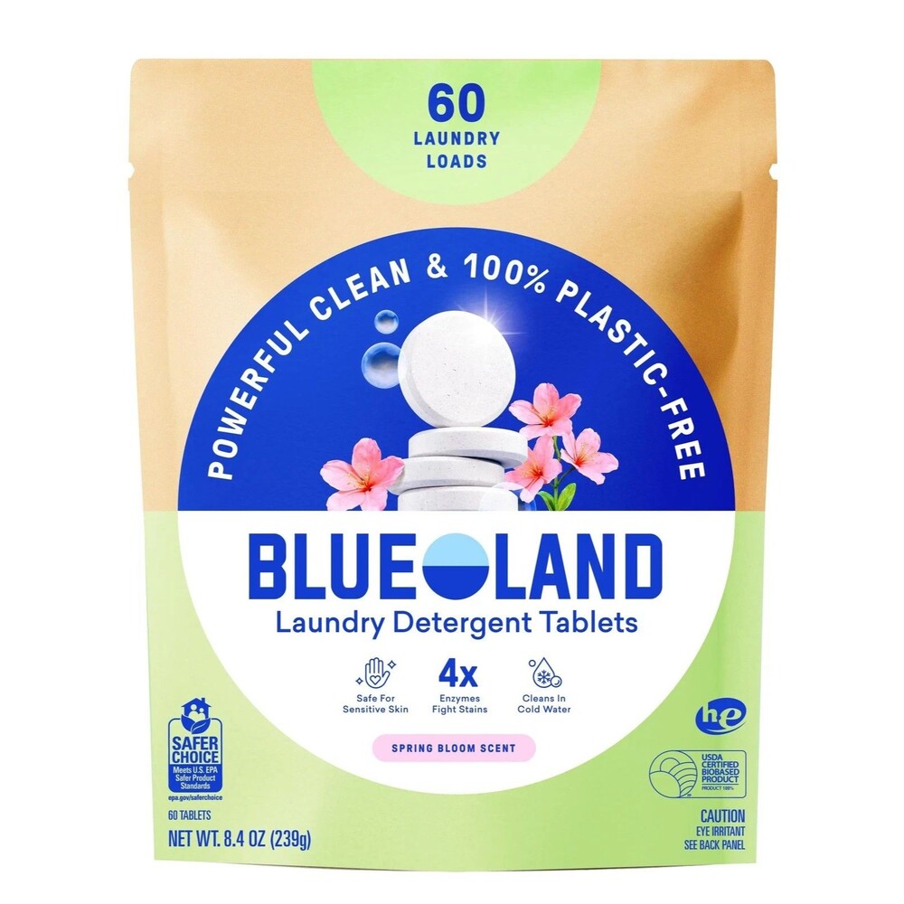 BLUELAND Laundry Detergent Tablets, 60 Count, Spring 60 Count (Pack of 1)